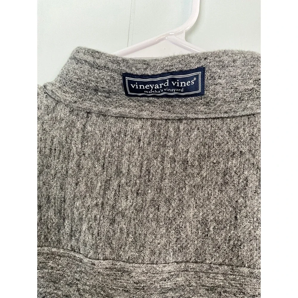 Vineyard Vines Mens Gray Heathered Quarter Zip Pullover Sweater 1K001981 Large
